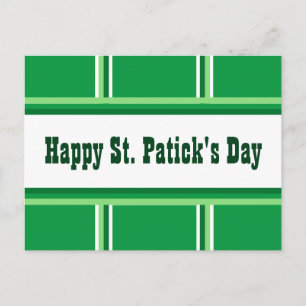 Postal Festiva Dulce y Feliz Día de San Patricio con Rayas Verdes