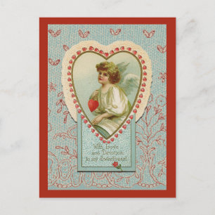 Postal Festiva Dulces corazones diminutos San Valentín en un fals