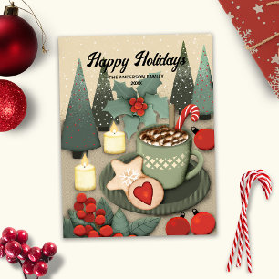 Postal Festiva Dulces Navideños Adorables 