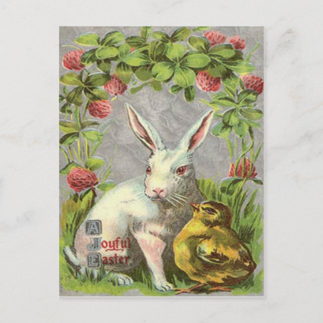 Postal Festiva Easter Bunny Chick Shamrock (Anverso)