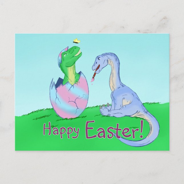 Postal Festiva Easter Dinos (Anverso)
