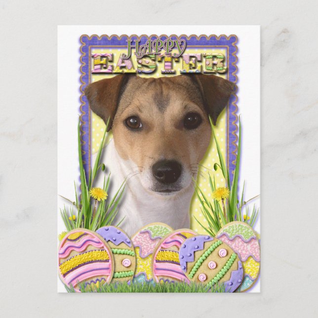 Postal Festiva Easter Egg Cookies - Jack Russell (Anverso)