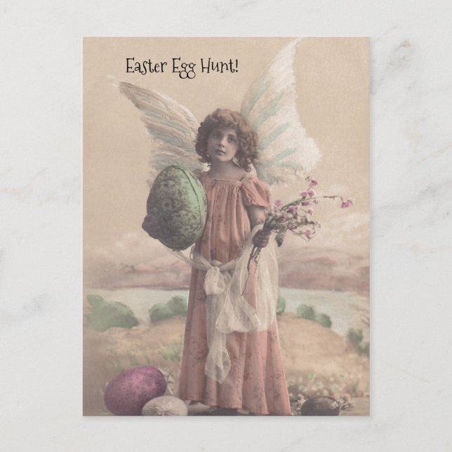 Postal Festiva Easter Egg Hunt Angel Hiding Party Invitations PCs (Anverso)