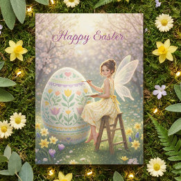 Postal Festiva Easter Fairy Painting Egg Spring