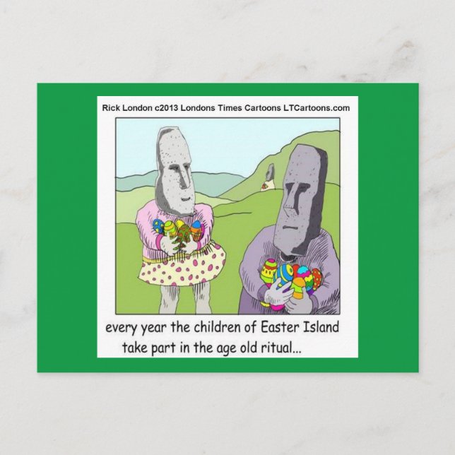 Postal Festiva Easter Island Egt Hunt Greetingcard por Rick Londo (Anverso)