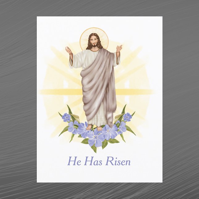 Postal Festiva Easter Yellow Jesus Christian Floral (Subido por el creador)
