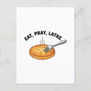 Postal Festiva Eat Pray Latke Jewish Hanukkah Latke Lovers