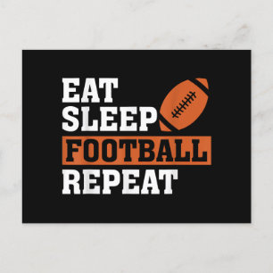 Postal Festiva Eat Sleep Football Repetir el asombroso amor Vi