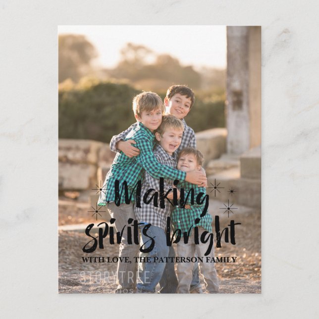 Postal Festiva Ebony Starry hace a los espíritus brillantes fotos (Anverso)