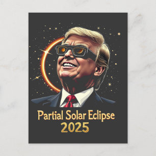 Postal Festiva Eclipse solar parcial 2025 Astronomía Trump