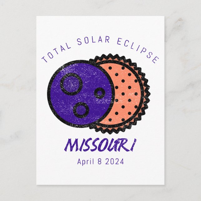 Postal Festiva Eclipse solar total Missouri (Anverso)