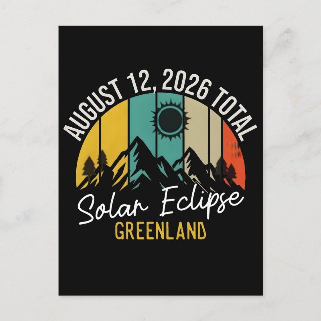 Postal Festiva eclipse total solar de 12 de agosto de 2026 groenl (Anverso)