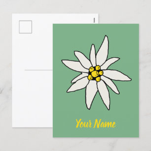 Postal Festiva Edelweiss Chalet Flower Retro Huts Vintage Alm