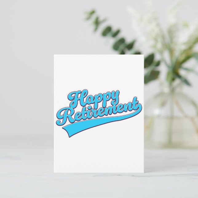 Postal Festiva Edición azul de retiro feliz (Anverso de pie)