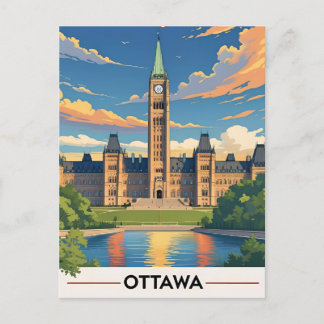 Postal Festiva Edificio del Parlamento del Canadá en Ottawa, líne