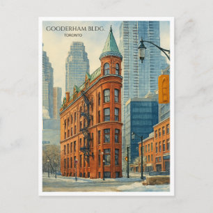 Postal Festiva Edificio Gooderham de Toronto Flatiron Postcard Ar