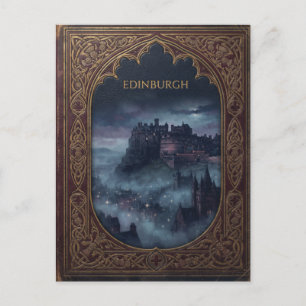 Postal Festiva "EDIMBURGO" Cubierta de libro de cuero vintage con