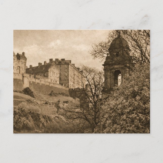Postal Festiva Edinburgh Castle Sepia Photograph (Anverso)
