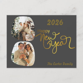 Postal Festiva Editable New Year Collage Postcard – Upload Photos