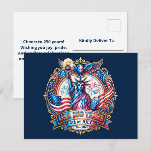 Postal Festiva EE. UU. 250 años 4 de julio 1776-2026