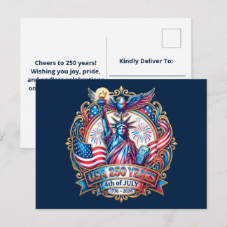 Postal Festiva EE. UU. 250 años 4 de julio 1776-2026