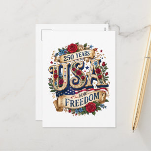 Postal Festiva EE. UU. 250 años de libertad floral americana