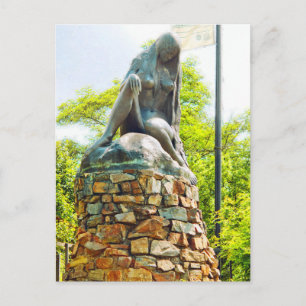 Postal Festiva Efecto de pintura de estatua de Lorelei del río Ri