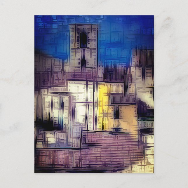 Postal Festiva Efecto digital de aldea de la "impresión" de estil (Anverso)