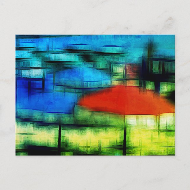 Postal Festiva Efecto digital de playa de "impresión" de estilo (Anverso)