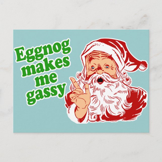 Postal Festiva Eggnog hace Santa Fart (Anverso)