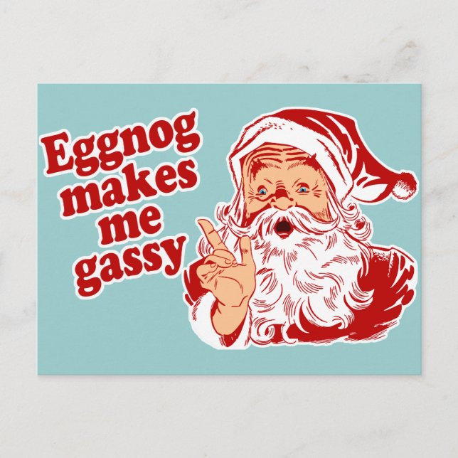 Postal Festiva Eggnog hace Santa Gassy (Anverso)