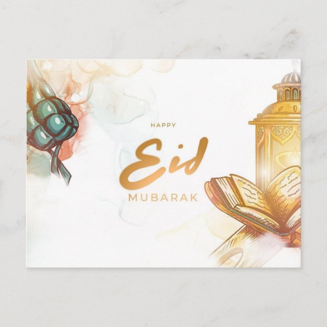 Postal Festiva Eid Mubarak Colorido (Anverso)