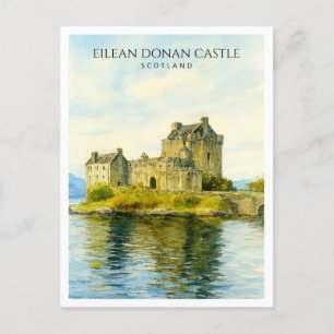 Postal Festiva Eilean Donan Castle Scotland Travel Postcard Art