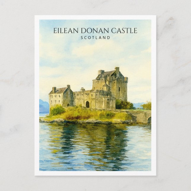 Postal Festiva Eilean Donan Castle Scotland Travel Postcard Art (Anverso)
