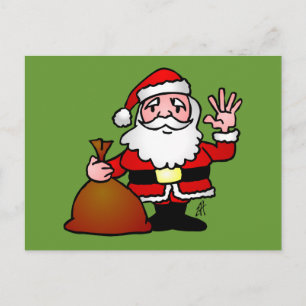 Postal Festiva El agitar de Papá Noel