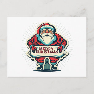 Postal Festiva El alegre mensaje de Santa que difunde la alegría