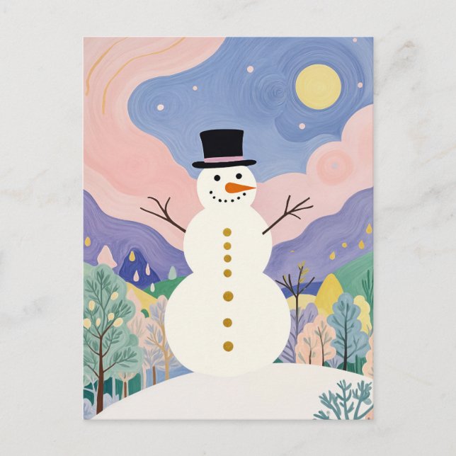 Postal Festiva El alegre observador del invierno (Anverso)