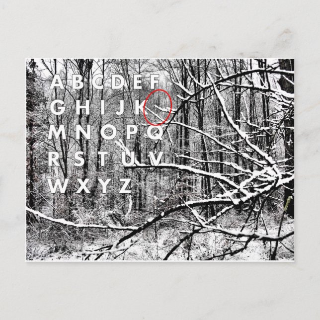 Postal Festiva El alfabeto de los Navidades (Anverso)