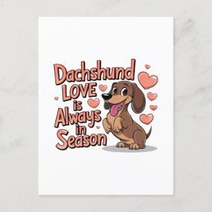 Postal Festiva El Amor De Dachshund Siempre Está En Temporada