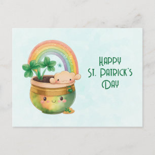 Postal Festiva El arcoiris y el amante del Día de San Patricio