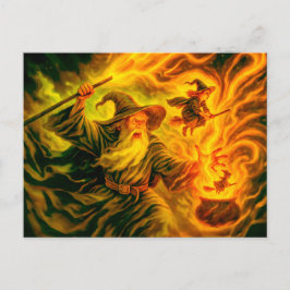 Postal Festiva El armazón crea brujas en la pintura al óleo