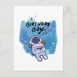 Postal Festiva El Astronauta de Cumpleaños