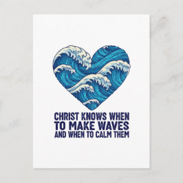 Postal Festiva El azul oceánico Cristo y el diseño de las olas