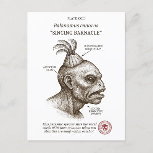 Postal Festiva El Barnacle del Canto - Biología lovecrista