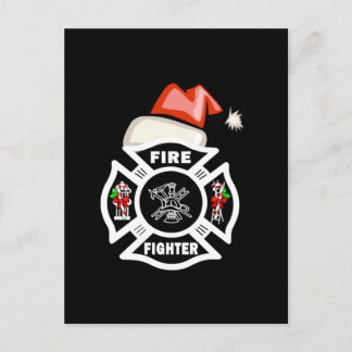 Postal Festiva El bombero Santa Claus