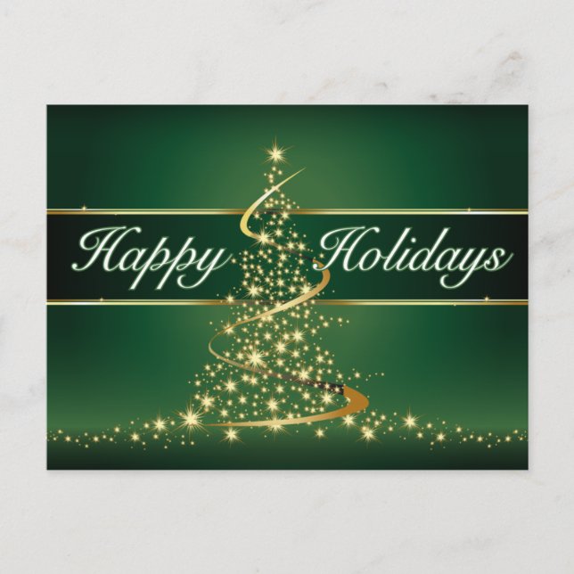 Postal Festiva El brillar intensamente enciende buenas fiestas la (Anverso)