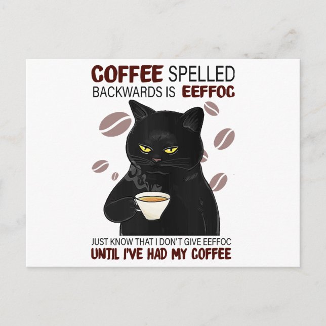 Postal Festiva El Café Que Se Espolea Hacia Atrás Es Eeffoc Sólo  (Anverso)