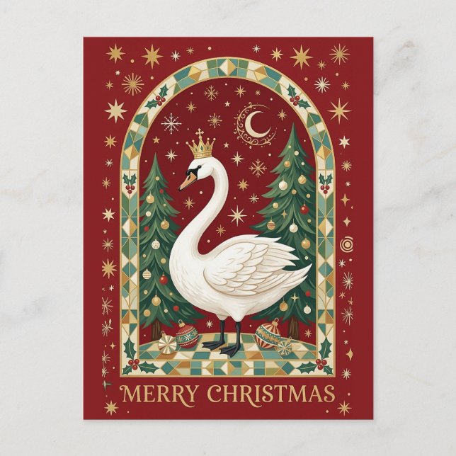 Postal Festiva El cisne soberano Noel (Anverso)