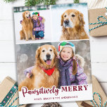 Postal Festiva El Collage de fotos de perro Mascota cuerdo progre<br><div class="desc">Presentamos nuestra nueva línea de tarjetas de vacaciones, perfecto para familias con amigos peludos! Nuestra colección "Pawsitive Merry" incluye una variedad de diseños divertidos y festivos que muestran a sus queridos mascotas de una manera linda y lúdica. Tanto si tienes un perro como un gato, puedes elegir entre una selección...</div>