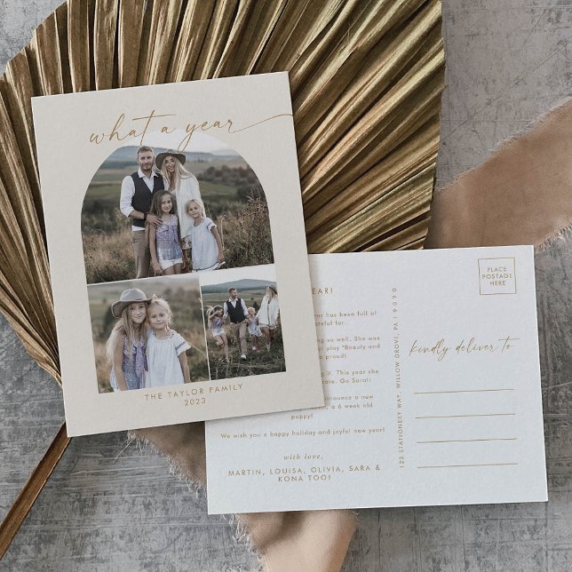 Postal Festiva El Collage de fotos moderno del Boho Arch Cream Qu (Subido por el creador)